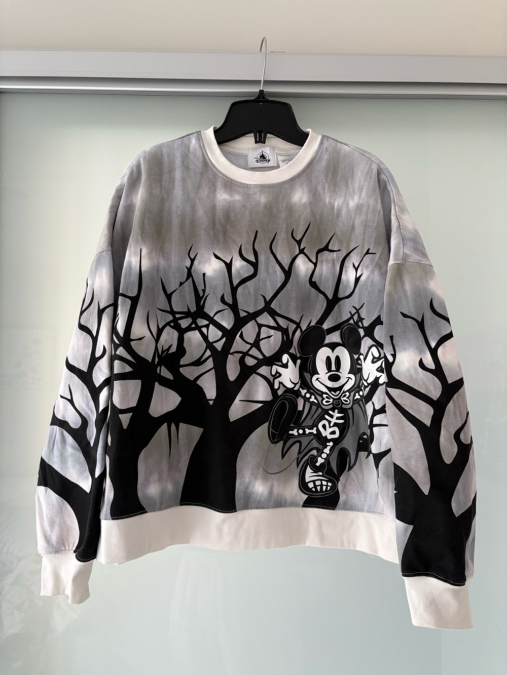 Disney Black & White Mickey Mouse Halloween Sweatshirt